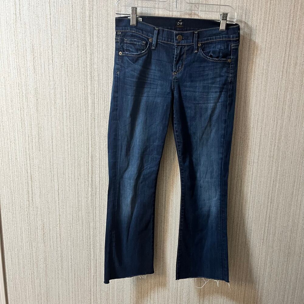 Citizens of Humanity Dita Petite Bootcut Leg Darkwash Frayed Hem‎ Jeans Size 26